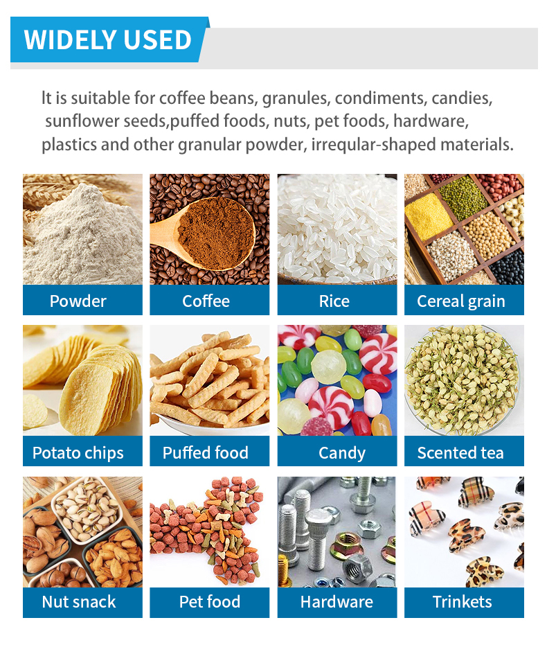 For Solid Granules Bagged Material Food Pouch Film Multi-Function Automatic Machine Filling Sealing Printing Punching