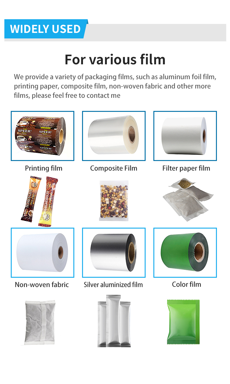 For Solid Granules Bagged Material Food Pouch Film Multi-Function Automatic Machine Filling Sealing Printing Punching