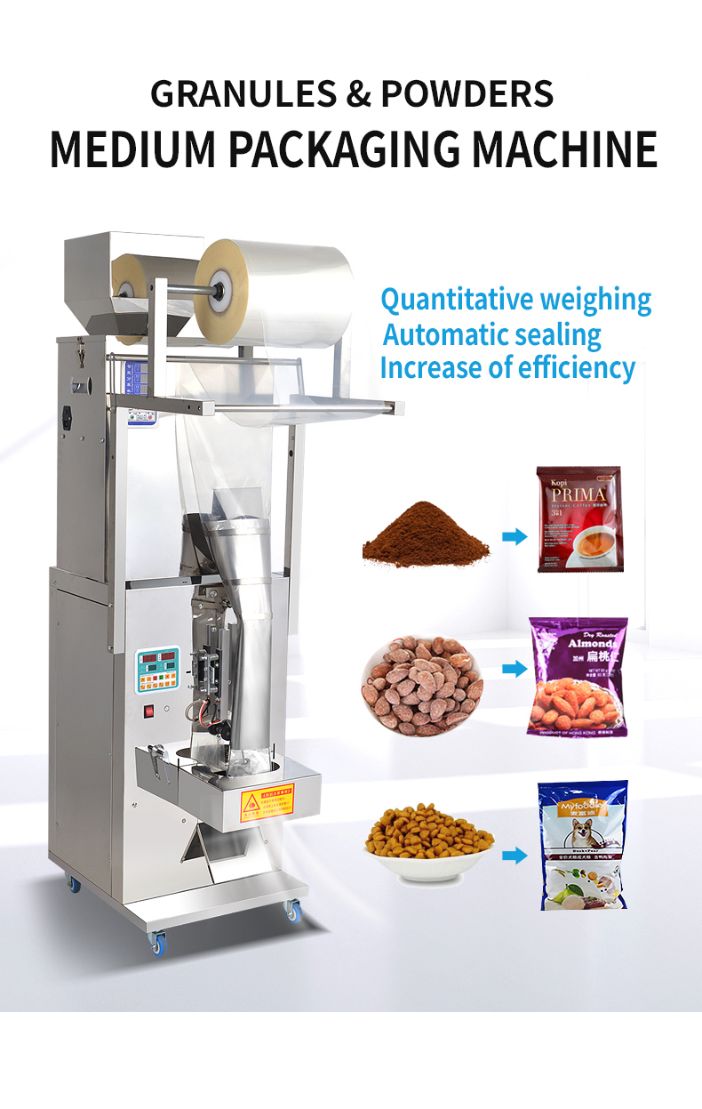 For Solid Granules Bagged Material Food Pouch Film Multi-Function Automatic Machine Filling Sealing Printing Punching